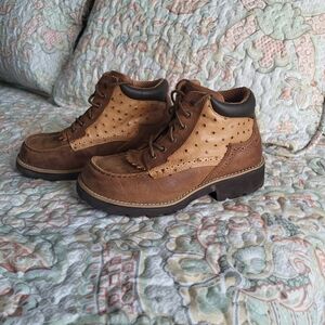 Twisted X Chuck Up Ostrich Leather Boots. Womens Size 6